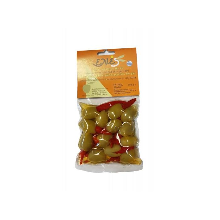 Olivy zelené bez pecky plněné PIRI PIRI papričkou 100 g