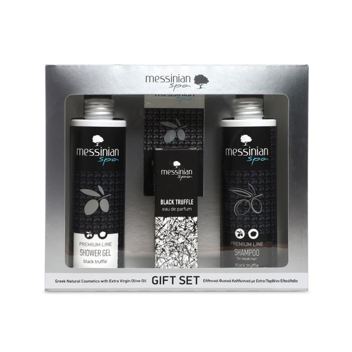 SET STŘÍBRNÝ černý lanýž s parfémovou vodou - UNISEX