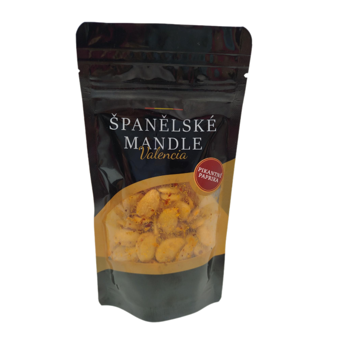 Mandle loupané pražené solené s pikantní paprikou 80 g