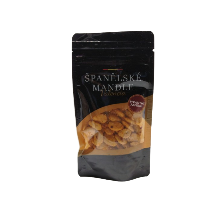Mandle loupané pražené solené s pikantní paprikou 80 g