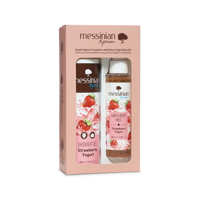 SET Jahoda & jogurt - sprchový gel 300 ml & vlasový a tělový sprej 100 ml