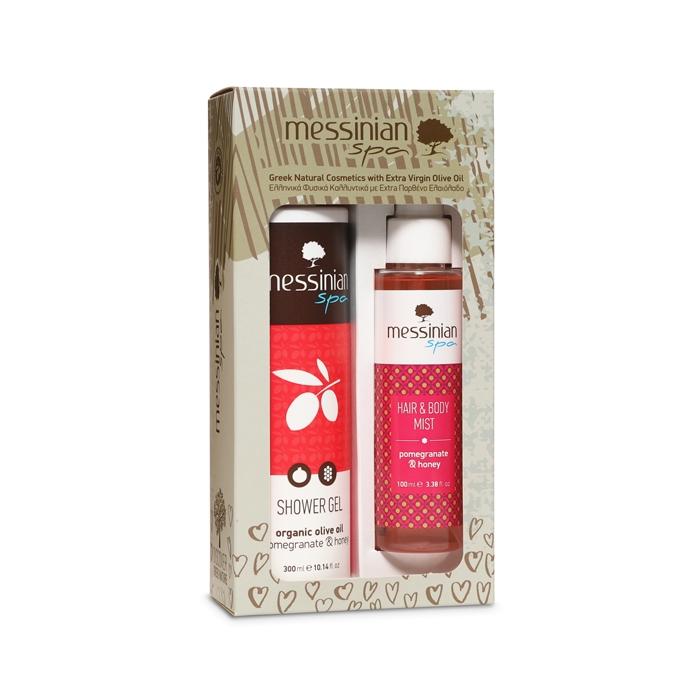 SET Granátové jablko & med - sprchový gel 300 ml & vlasový a tělový sprej 100 ml