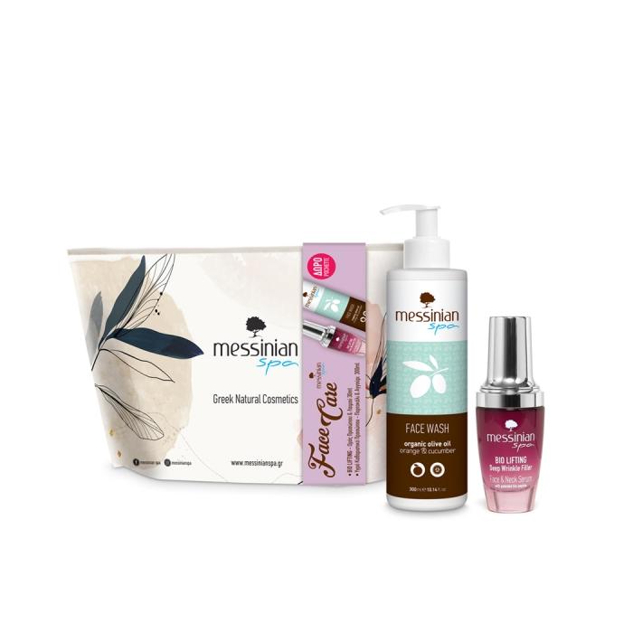 SET Liftingové sérum na obličej & krk 30 ml a mycí gel na obličej okurka & pomeranč 300 ml