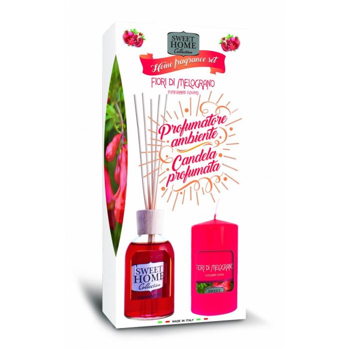 Sweet Home Dárkový set Granátové jablko - Aroma difuzér 100 ml a svíčka 135g