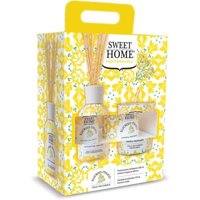 Sweet Home Dárkový set Smil (slaměnka) - Aroma difuzér 100 ml a svíčka ve skle 110g