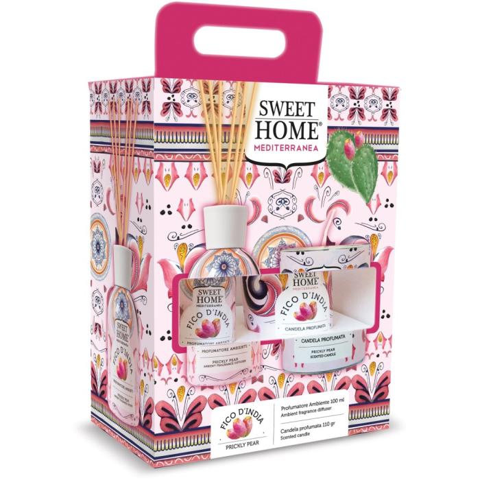 Sweet Home Dárkový set Indická opuncie - Aroma difuzér 100 ml a svíčka ve skle 110g