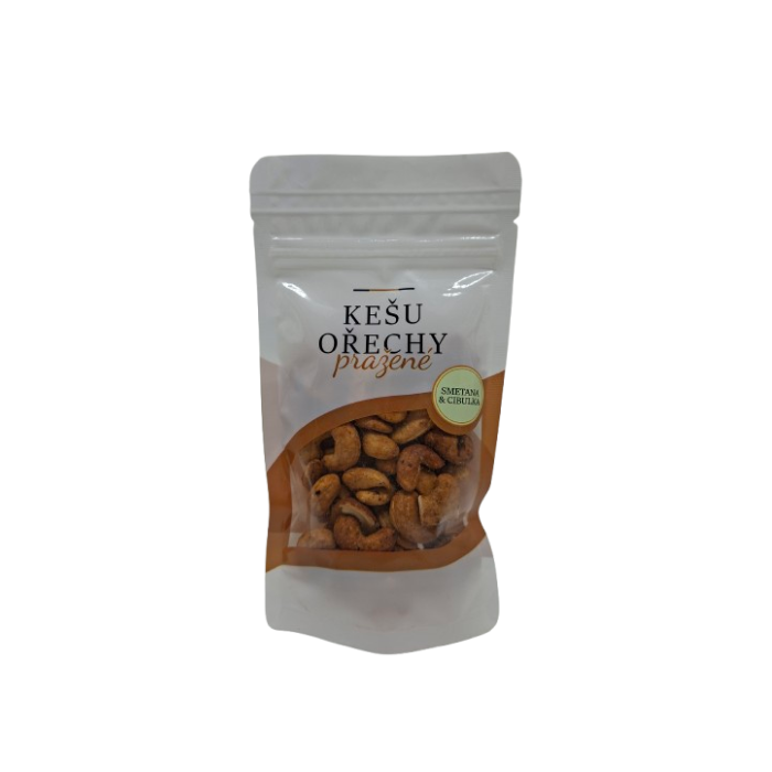 Kešu ořechy pražené solené se smetanou a cibulkou 80 g