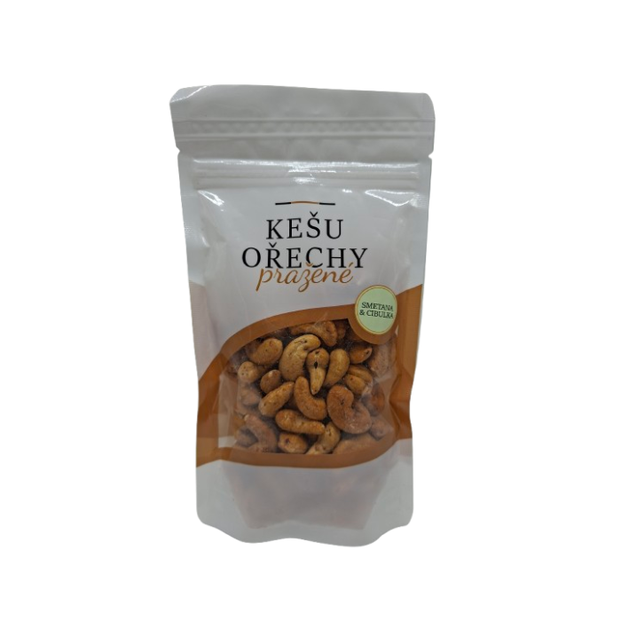 Kešu ořechy pražené solené se smetanou a cibulkou 150 g