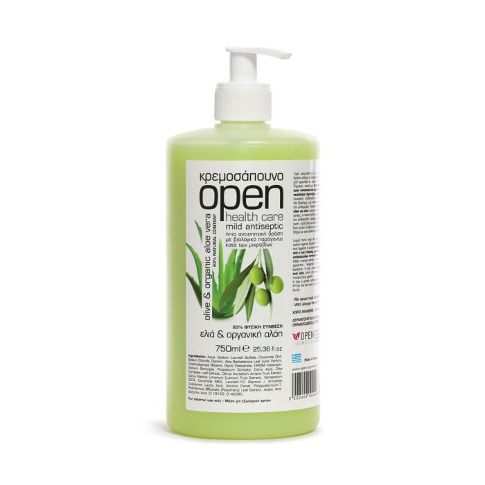 OPEN Antiseptické mýdlo olivy & přírodní aloe vera - 750 ml