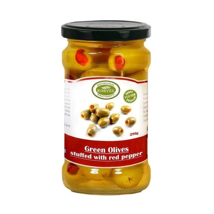 Zelené olivy plněné paprikou 290g