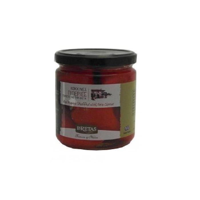 Červené papričky plněné Fetou v oleji s bylinkami 360g